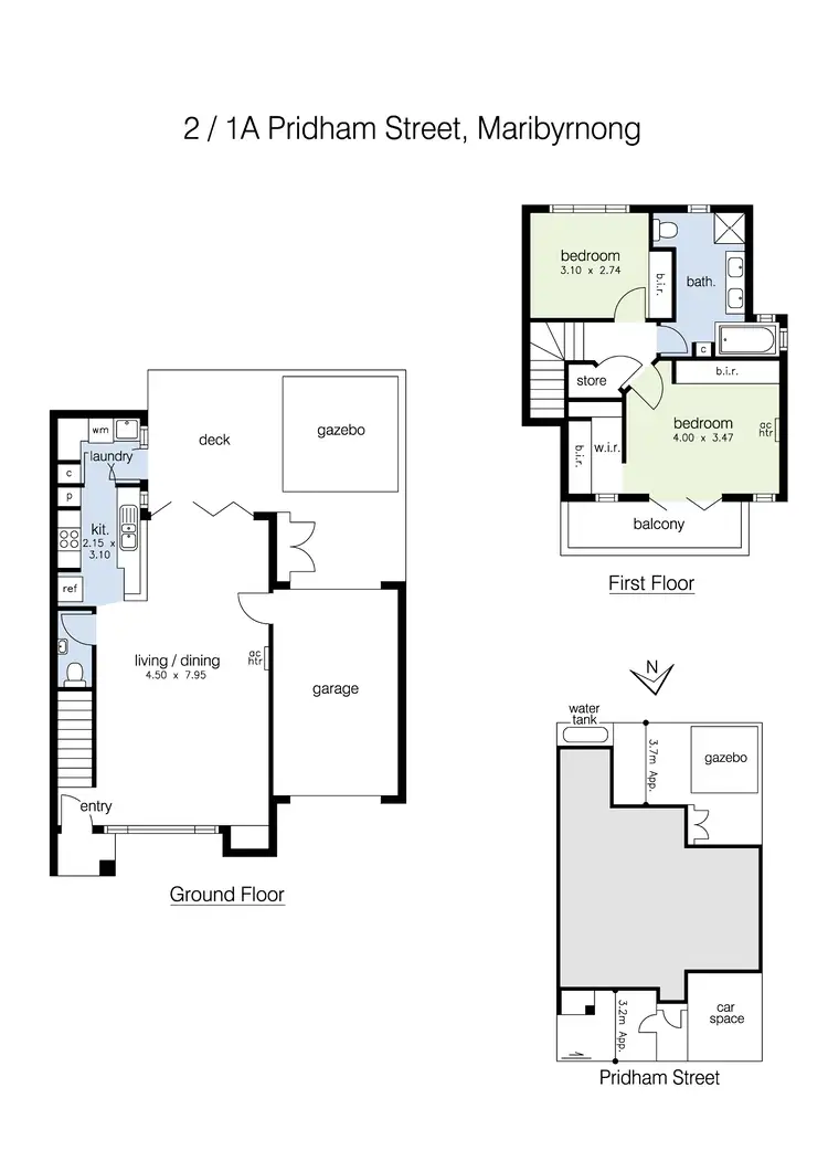 Floorplan of Homely townhouse listing, 2/1A Pridham Street, Maribyrnong VIC 3032