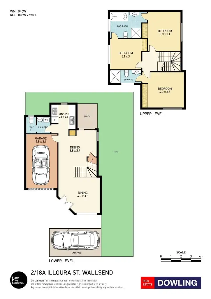 Floorplan of Homely townhouse listing, 2/18a Illoura Street, Wallsend NSW 2287