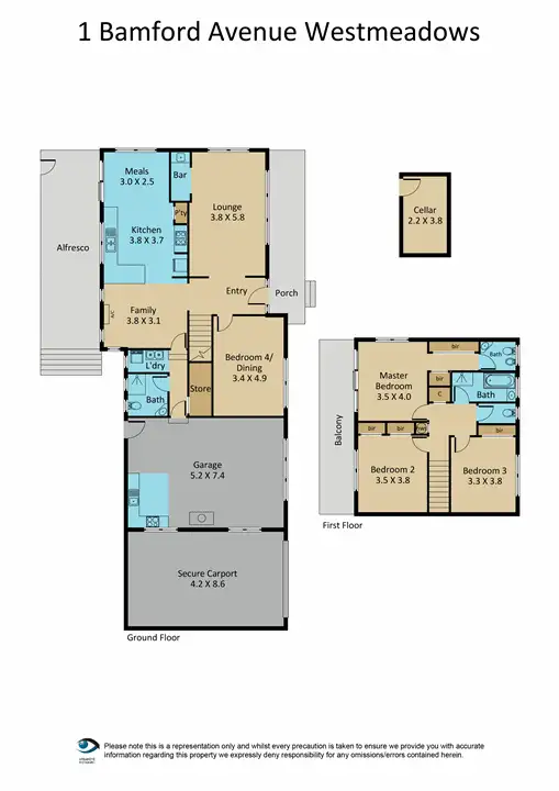 Floorplan of Homely house listing, 1 Bamford Avenue, Westmeadows VIC 3049