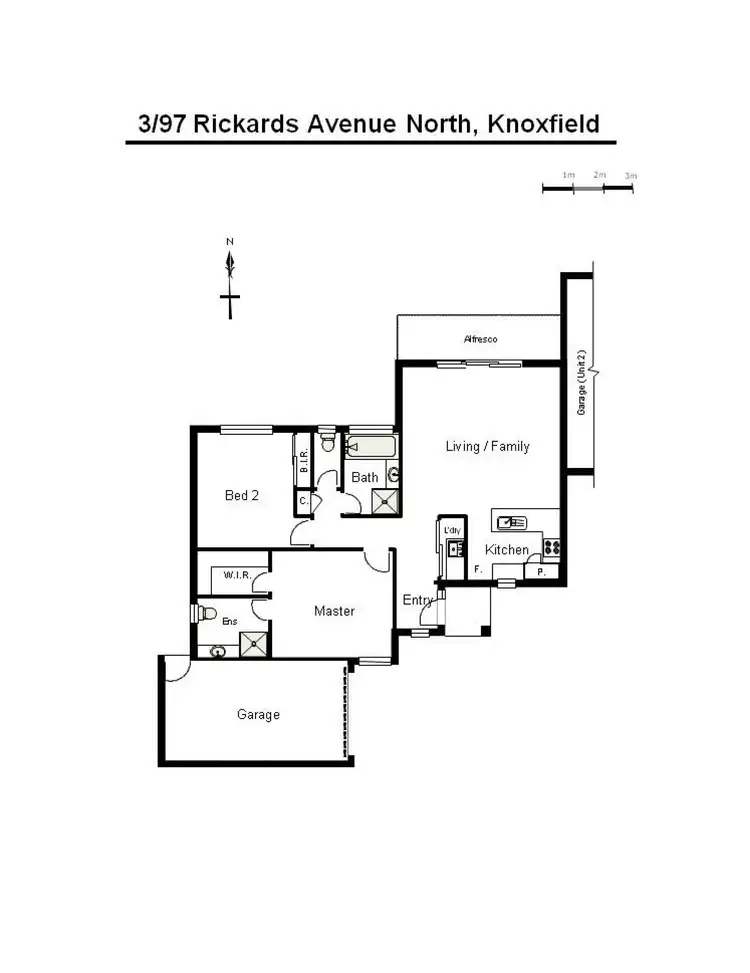 Floorplan of Homely unit listing, 3/97 Rickards Avenue North, Knoxfield VIC 3180