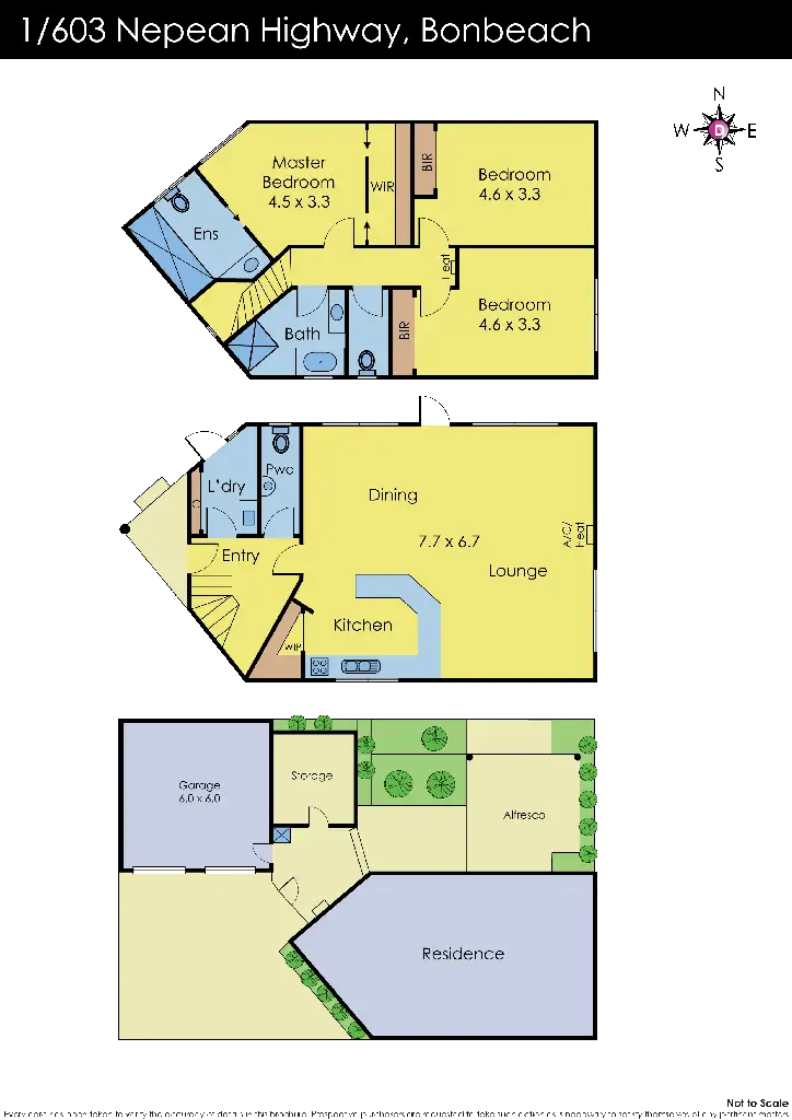 Floorplan of Homely townhouse listing, 1/603 Nepean Highway, Bonbeach VIC 3196
