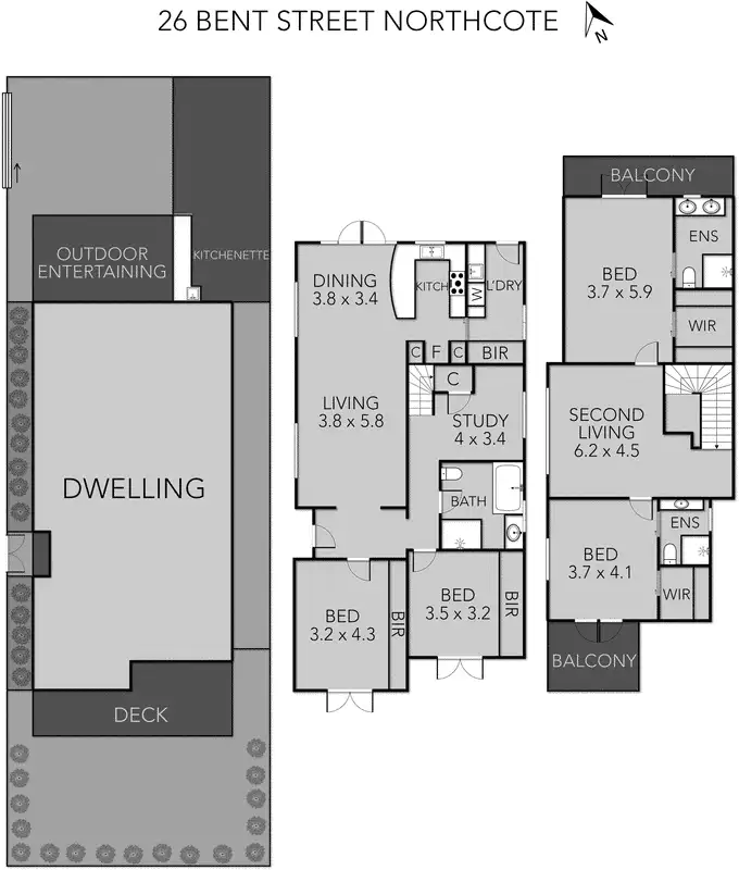 Floorplan of Homely house listing, 26 Bent Street, Northcote VIC 3070