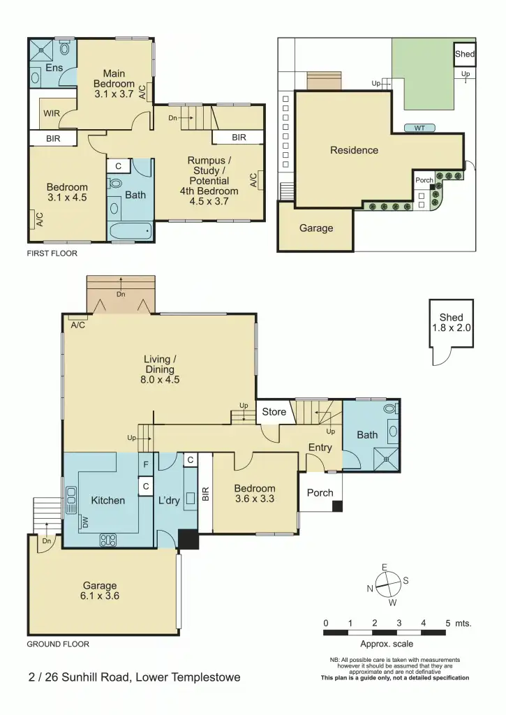 Floorplan of Homely townhouse listing, 2/26 Sunhill Road, Templestowe Lower VIC 3107