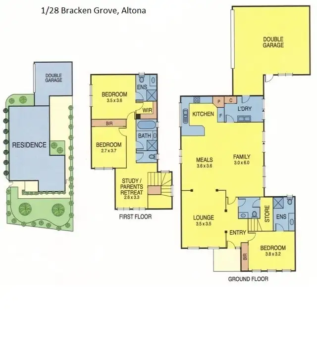 Floorplan of Homely townhouse listing, 1/28 Bracken Grove, Altona VIC 3018