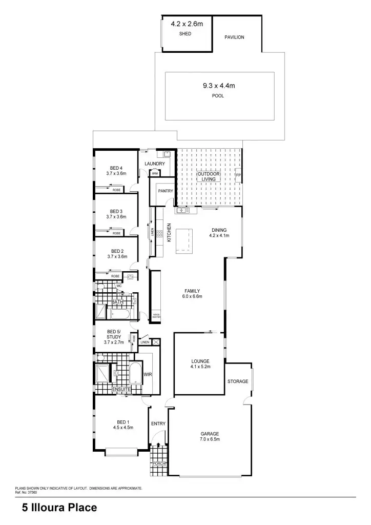 Floorplan of Homely house listing, 5 Illoura Place, Strathfieldsaye VIC 3551