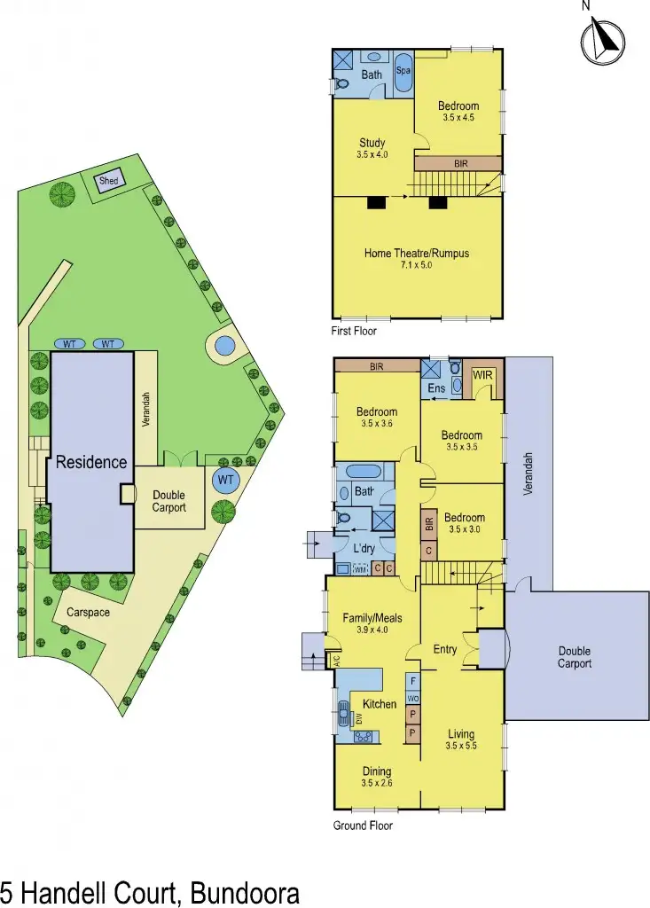 Floorplan of Homely house listing, 5 Handel court, Bundoora VIC 3083