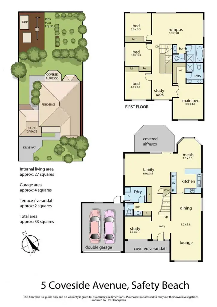Floorplan of Homely house listing, 5 Coveside Avenue, Safety Beach VIC 3936