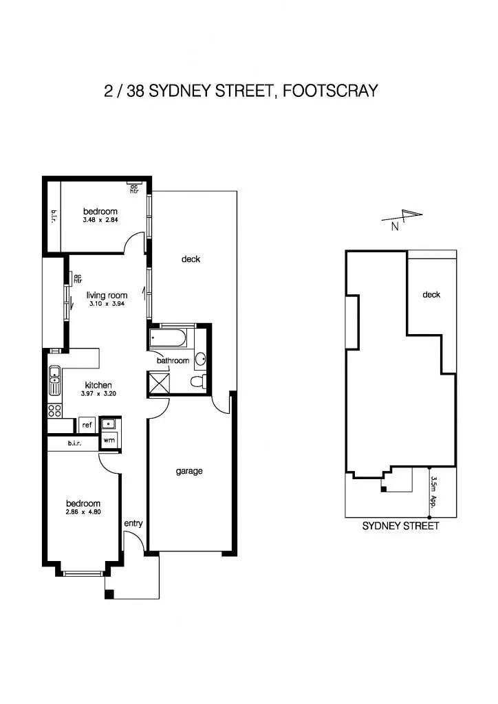 Floorplan of Homely townhouse listing, 2/38 Sydney Street, Footscray VIC 3011