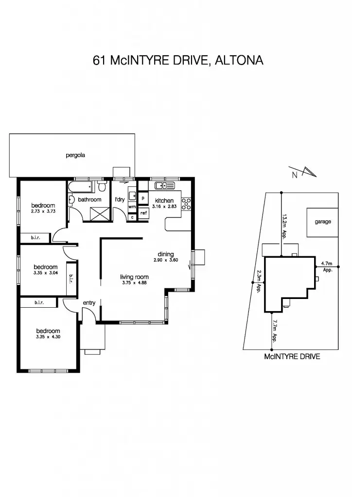 Floorplan of Homely house listing, 61 McIntyre Drive, Altona VIC 3018
