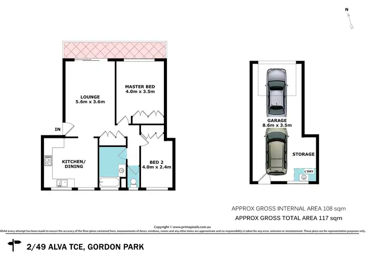 Floorplan of Homely unit listing, 2/49 Alva Terrace, Gordon Park QLD 4031