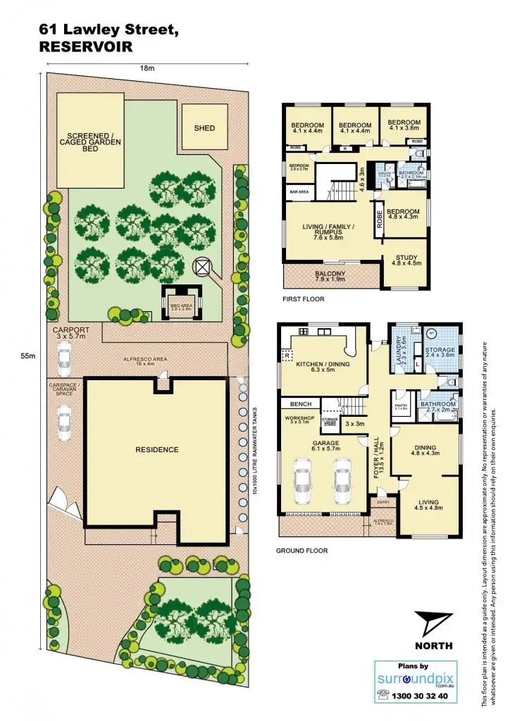 Floorplan of Homely house listing, 61 Lawley Street, Reservoir VIC 3073