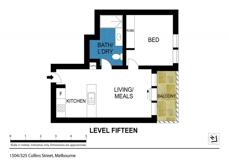 Floorplan of Homely apartment listing, 1504/325 Collins St, Melbourne VIC 3000