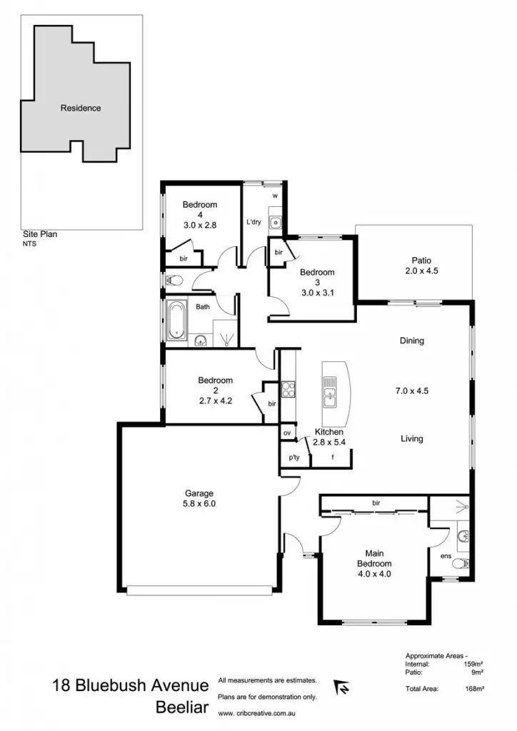 Floorplan of Homely house listing, 18 Bluebush Avenue, Beeliar WA 6164