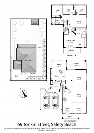 Floorplan of Homely house listing, 69 Tonkin Street, Safety Beach VIC 3936