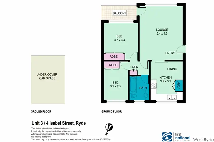 Floorplan of Homely unit listing, 3/4 Isabel Street, Ryde NSW 2112