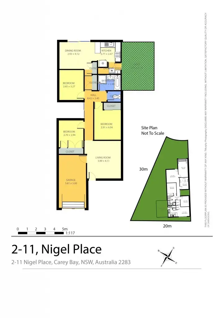 Floorplan of Homely semi-detached listing, 2/11 Nigel Place, Carey Bay NSW 2283