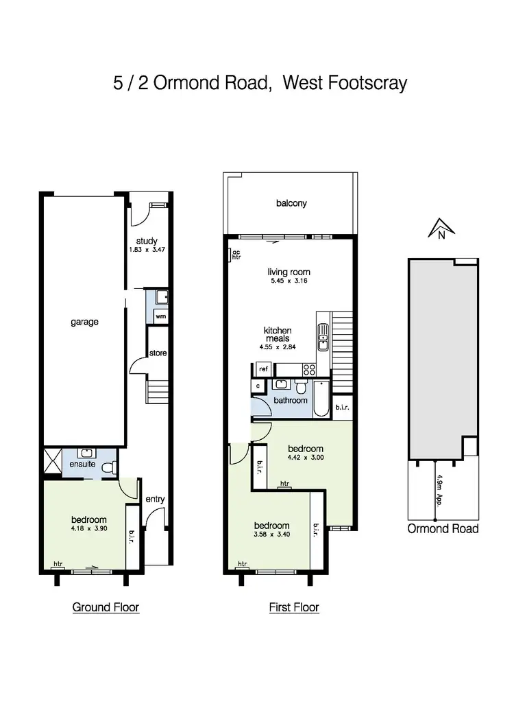 Floorplan of Homely townhouse listing, 5/2 Ormond Road, West Footscray VIC 3012