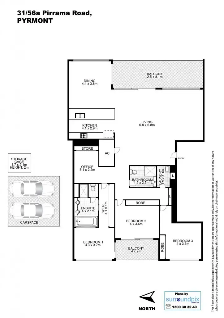 Floorplan of Homely apartment listing, 31/56A Pirrama Road, Pyrmont NSW 2009