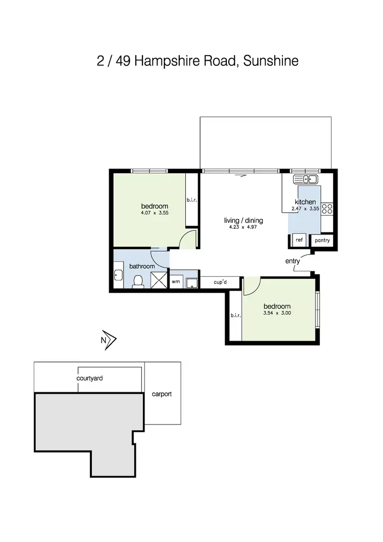 Floorplan of Homely unit listing, 2/49 Hampshire Road, Sunshine VIC 3020