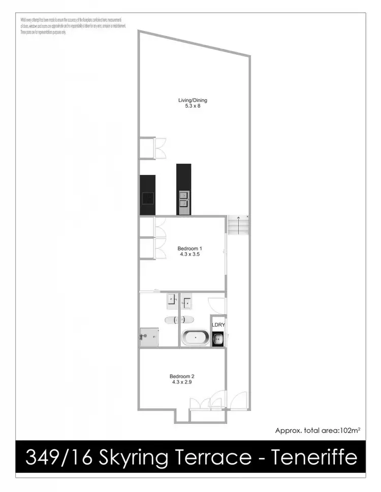 Floorplan of Homely unit listing, 349/16 Skyring Tce, Teneriffe QLD 4005