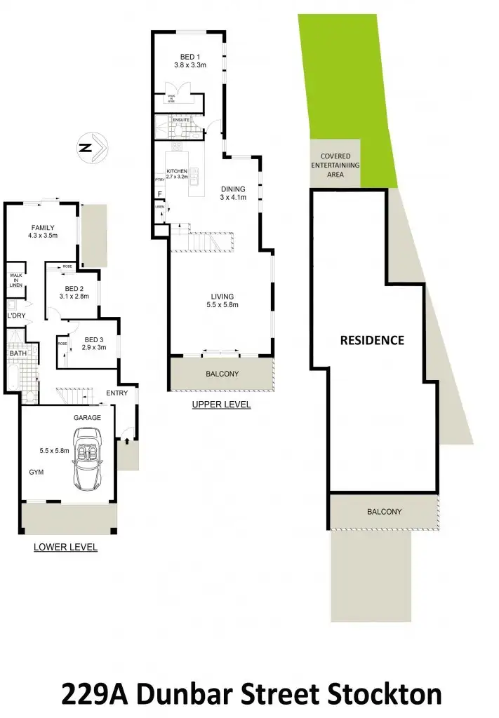 Floorplan of Homely semi-detached listing, 229a Dunbar Street, Stockton NSW 2295