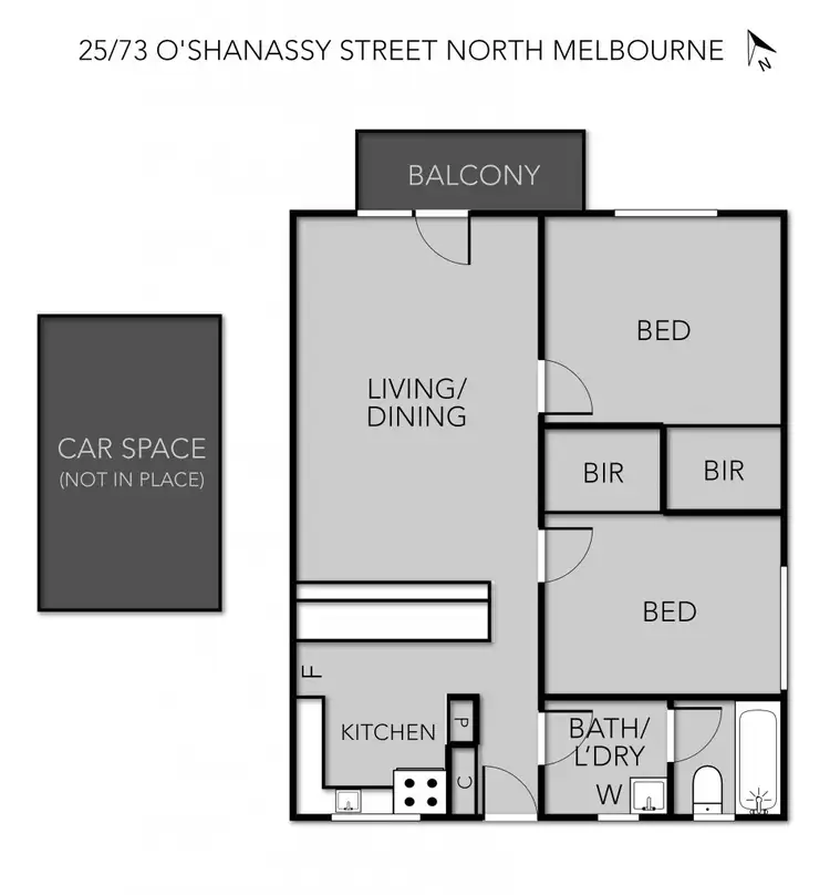 Floorplan of Homely apartment listing, 25/73 O'Shanassy Street, North Melbourne VIC 3051