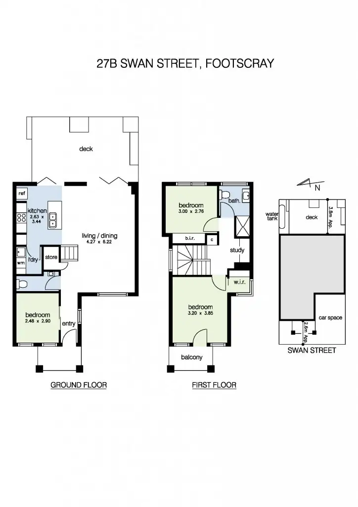 Floorplan of Homely house listing, 27B Swan Street, Footscray VIC 3011