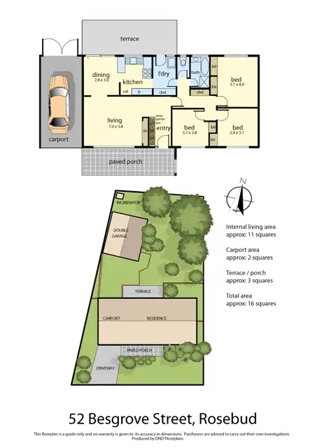 Floorplan of Homely house listing, 52 Besgrove Street, Rosebud VIC 3939