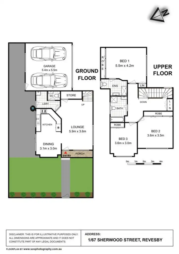 Floorplan of Homely townhouse listing, 1/67 Sherwood Street, Revesby NSW 2212