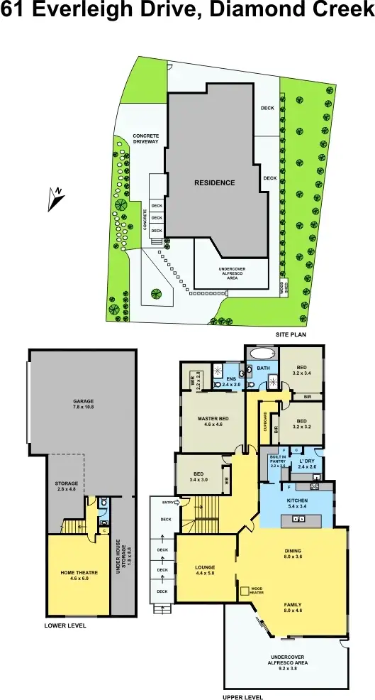 Floorplan of Homely house listing, 61 Everleigh Drive, Diamond Creek VIC 3089