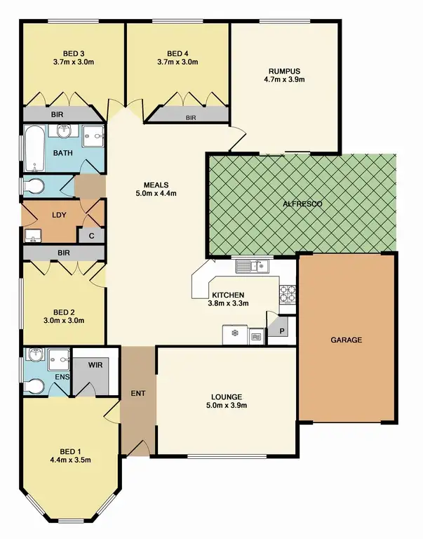 Floorplan of Homely house listing, 1 Lyrebird Walk, Whittlesea VIC 3757