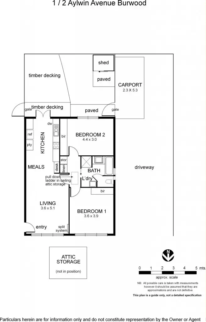 Floorplan of Homely unit listing, 1/2 Aylwin Avenue, Burwood VIC 3125