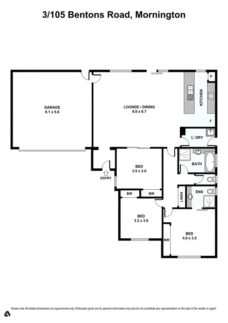 Floorplan of Homely unit listing, 3/105 Bentons Road, Mornington VIC 3931