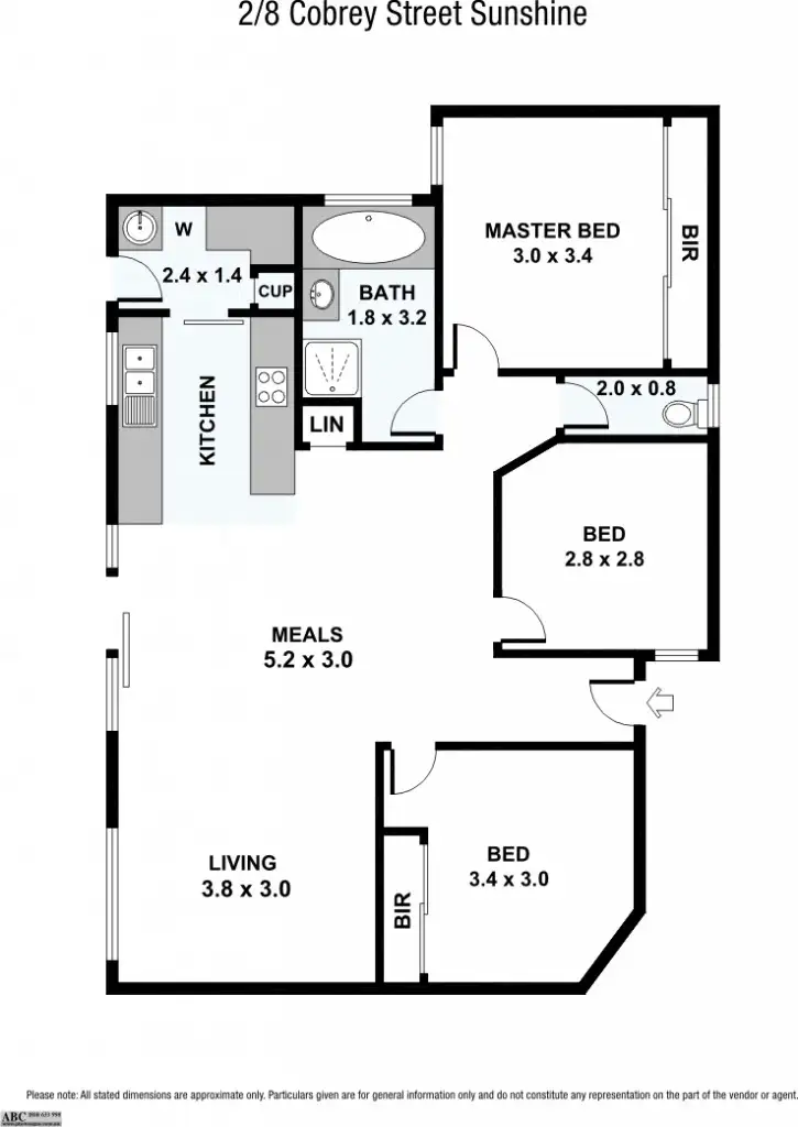 Floorplan of Homely unit listing, 1 & 2/8 Cobrey Street, Sunshine VIC 3020