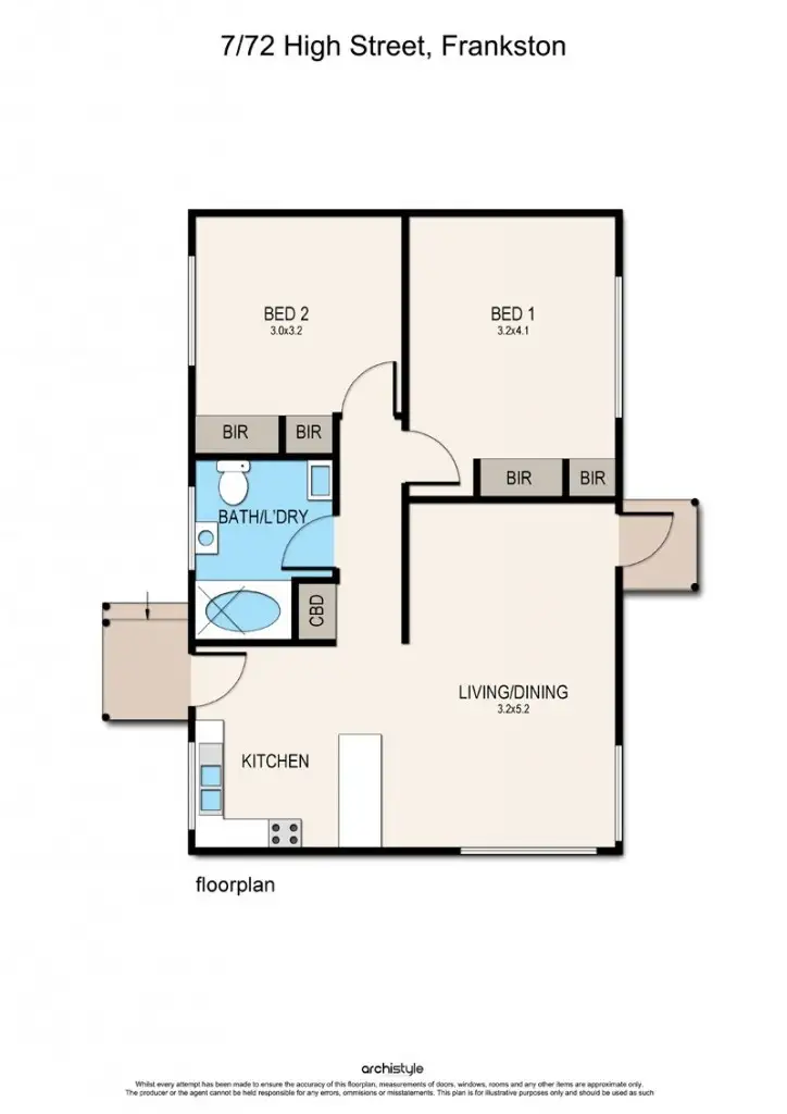 Floorplan of Homely apartment listing, 7/72 High Street, Frankston VIC 3199