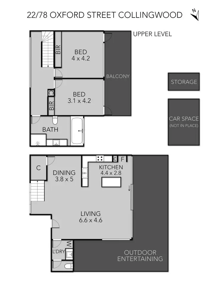 Floorplan of Homely apartment listing, 22/78 Oxford Street, Collingwood VIC 3066