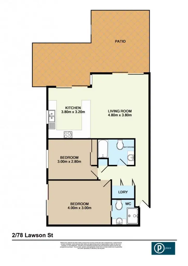 Floorplan of Homely unit listing, 2/78 Lawson Street, Morningside QLD 4170