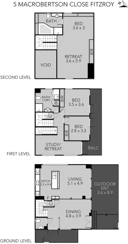 Floorplan of Homely house listing, 5 Macrobertson Close, Fitzroy VIC 3065