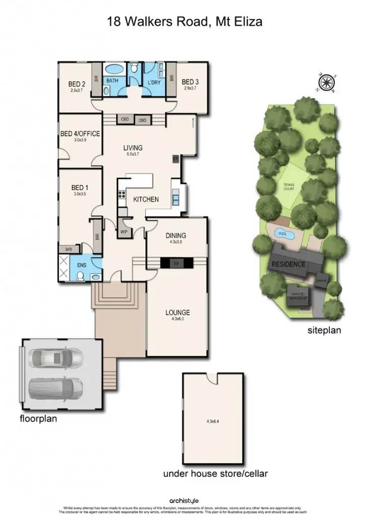 Floorplan of Homely house listing, 18 Walkers Road, Mount Eliza VIC 3930
