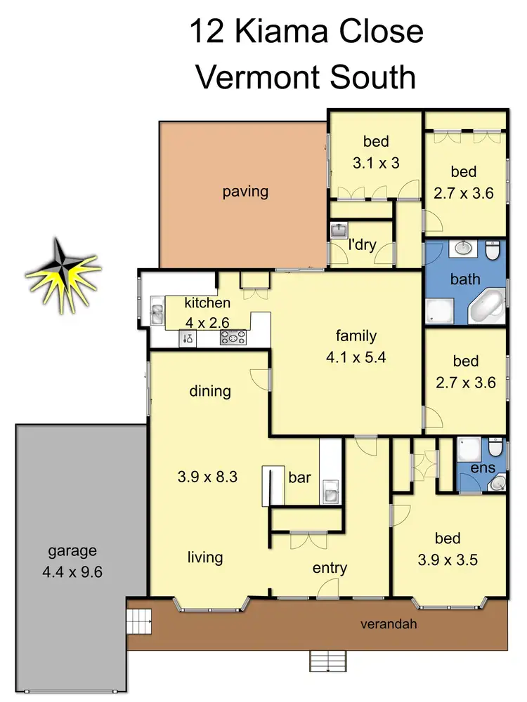 Floorplan of Homely house listing, 12 Kiama Close, Vermont South VIC 3133