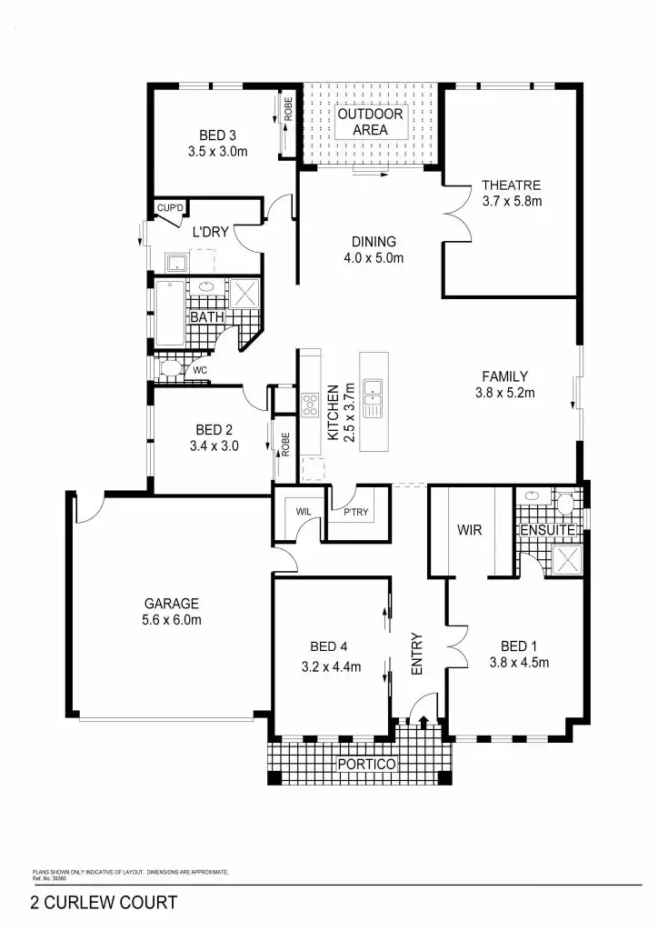 Floorplan of Homely house listing, 2 Curlew Court, Kangaroo Flat VIC 3555