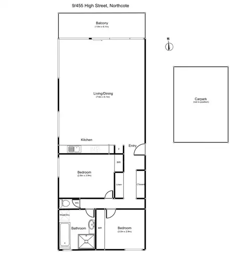 Floorplan of Homely apartment listing, 9/455 High Street, Northcote VIC 3070