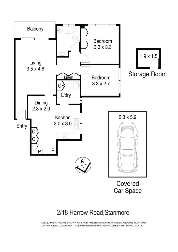 Floorplan of Homely unit listing, 2/18-20 Harrow Rd, Stanmore NSW 2048