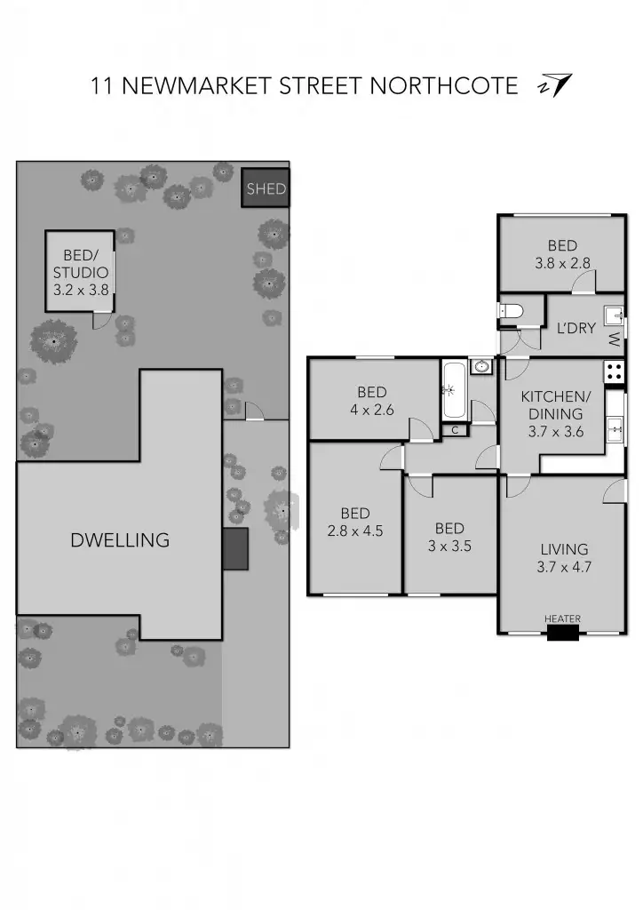 Floorplan of Homely house listing, 11 Newmarket Street, Northcote VIC 3070