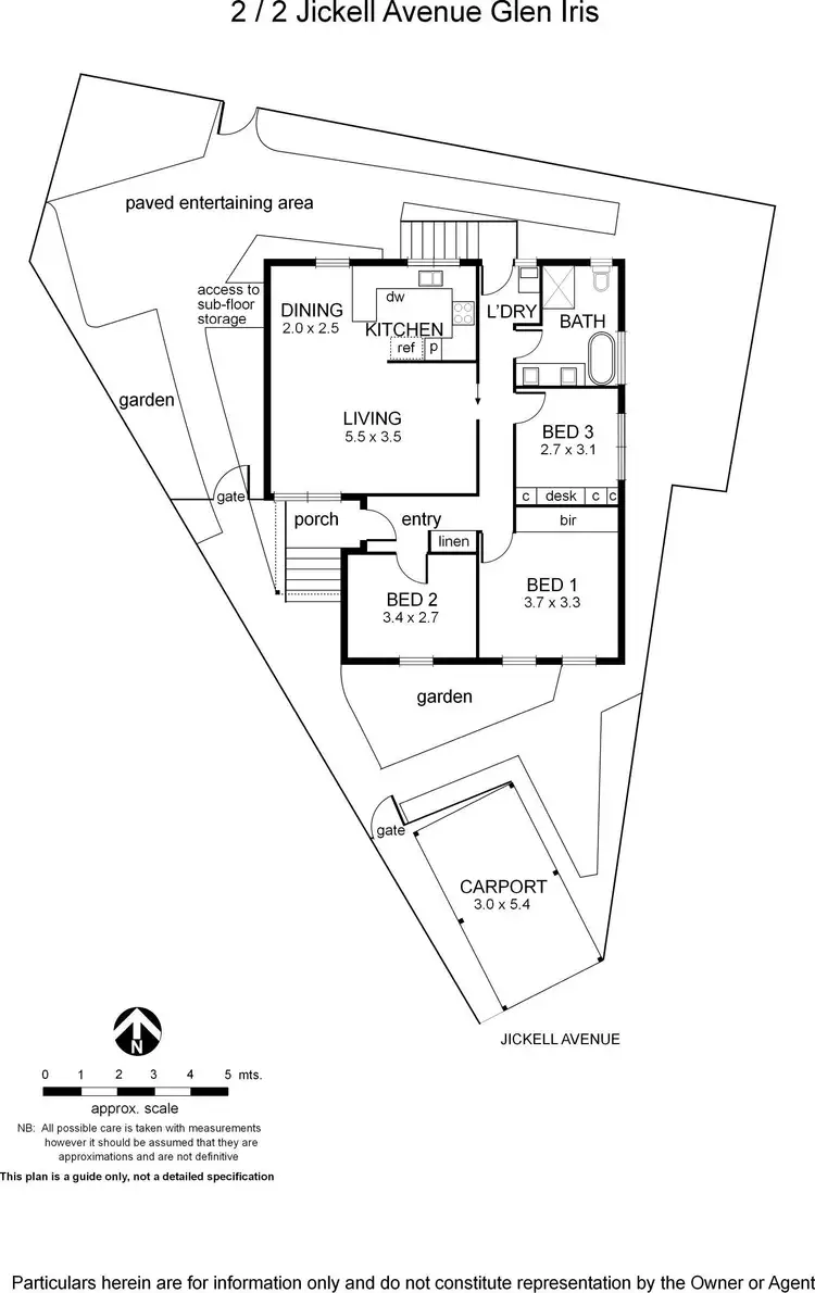 Floorplan of Homely unit listing, 2/2 Jickell Avenue, Glen Iris VIC 3146