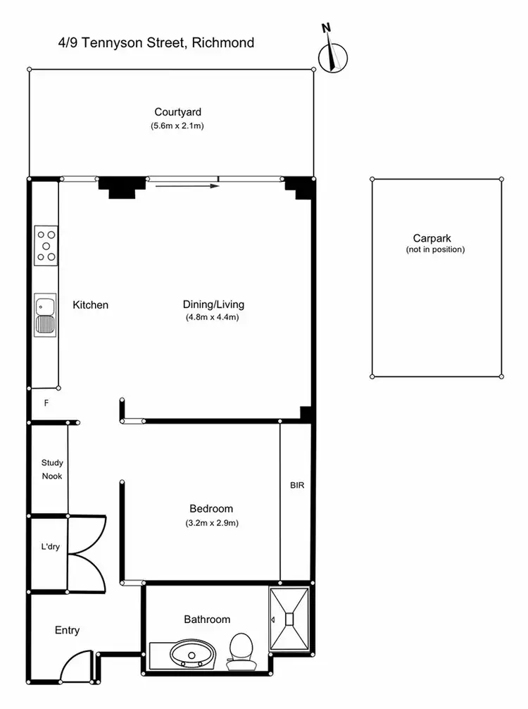 Floorplan of Homely apartment listing, 4/9 Tennyson Street, Richmond VIC 3121