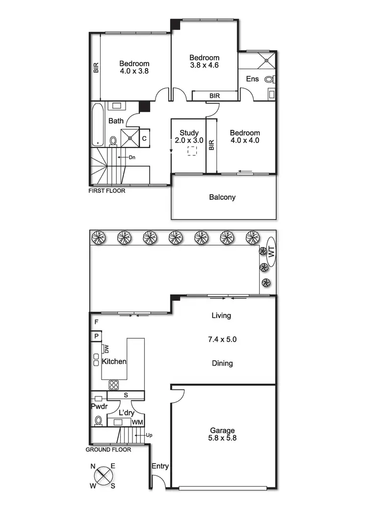 Floorplan of Homely townhouse listing, 2/10 Vincent Street, Brighton East VIC 3187