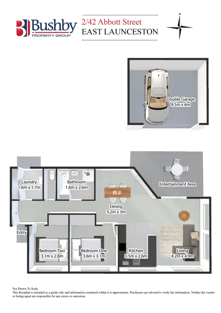 Floorplan of Homely unit listing, 2/42 Abbott Street, East Launceston TAS 7250