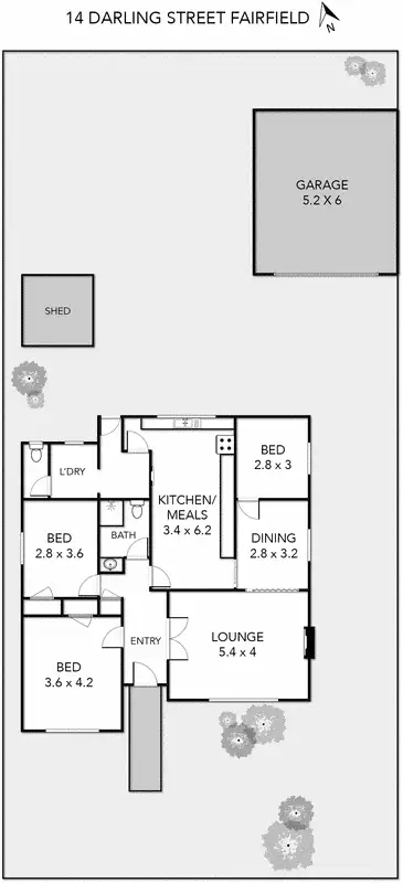 Floorplan of Homely house listing, 14 Darling Street, Fairfield VIC 3078