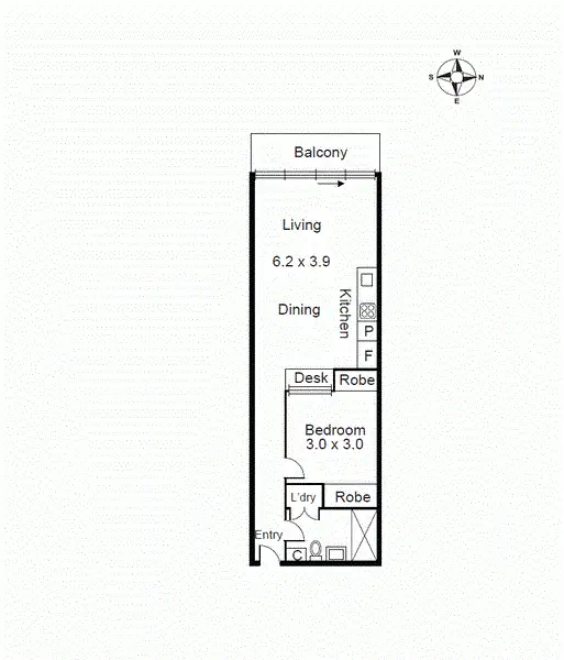 Floorplan of Homely apartment listing, 110/89 Roden Street, West Melbourne VIC 3003